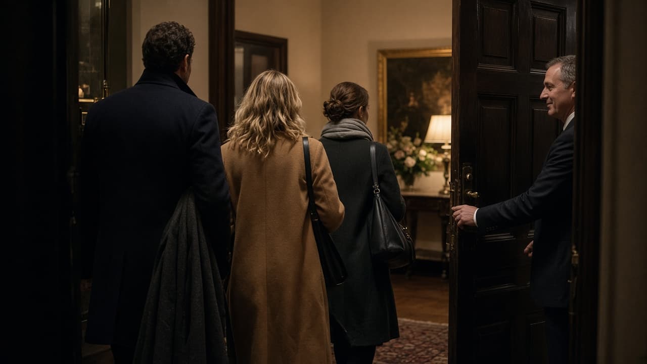 Guests arriving through a venue doorway